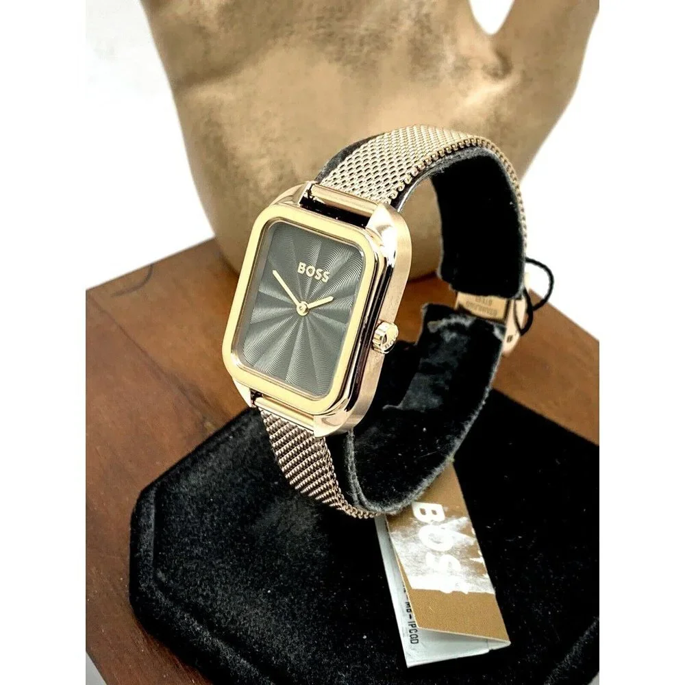 Hugo Boss Women's Watch 1502683 Balley Quartz Gray Dial Rose Gold Steel …